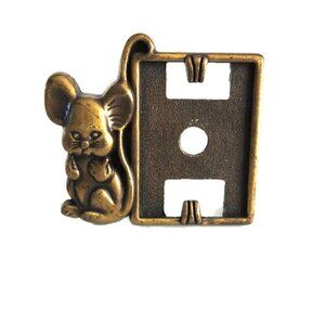 Office Decor Bronze Brass Mouse Mini Frame